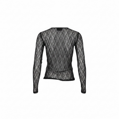Maglia in pizzo aderente girogola