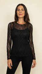 Maglia in pizzo aderente girogola