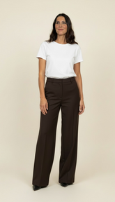 Pantalone gamba larga cintura sartoriale