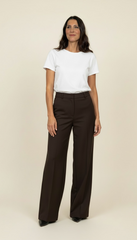 Pantalone gamba larga cintura sartoriale