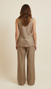 Pantalone palazzo con tasche a filo