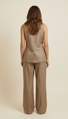 Pantalone palazzo con tasche a filo