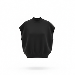 Gilet in maglia smanicato linea dritta e ampia