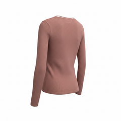 Maglia a costine con dettaglio dorato sul petto