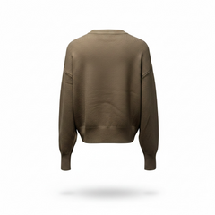 Cardigan girocollo a costine con bottoni frontali metallici