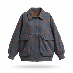 Giacca Cargo Donna Cropped Floreale