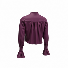 Blusa Donna Collo Alto Maniche a Palloncino | Volant