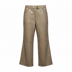 Pantalone ecopelle dritto taglio al ginocchio