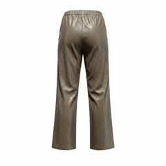 Pantalone ecopelle dritto taglio al ginocchio