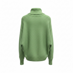 Maglione collo alto con bottoni sui polsi