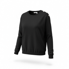 Maglia stondata sotto con bottoni spalle