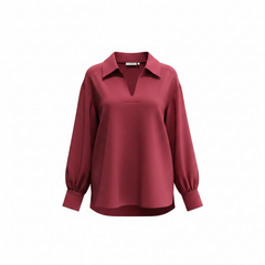 Camicia donna oversize con maniche a palloncino