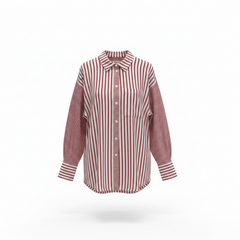 Camicia a righe oversize con taschino