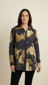 Camicia oversize con stampa astratta