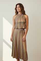 Top corto plissé' lurex