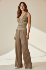Top corto a v in lurex