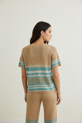 MAGLIA MANICA CORTA TRAFORATA IN LUREX - image 2