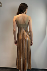 Abito lungo in lurex scollo a croce