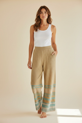 PANTALONE A PALAZZO TRAFORATO IN LUREX