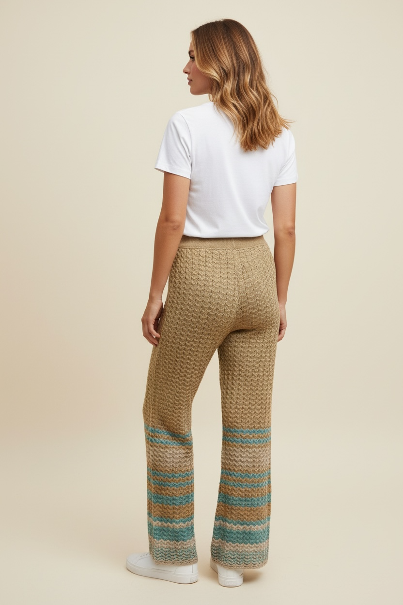 PANTALONE A PALAZZO TRAFORATO IN LUREX - image 2