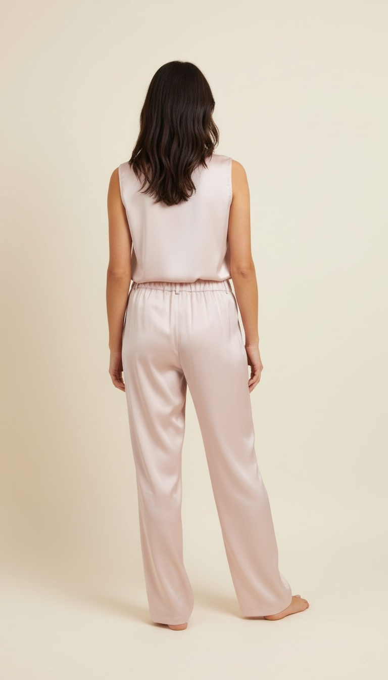 PANTALONE A PALAZZO CON PICCOLE PENCES - image 2