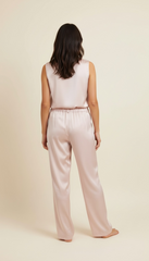 PANTALONE A PALAZZO CON PICCOLE PENCES - image 2