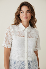 Camicia con bottoni lavorata
