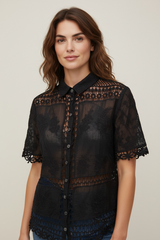 Camicia con bottoni lavorata