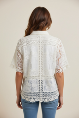 Camicia con bottoni lavorata
