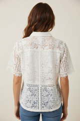 Camicia con bottoni lavorata