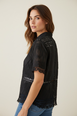 Camicia con bottoni lavorata