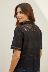 Camicia con bottoni lavorata