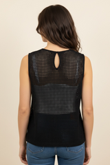 Maglia a giro tessuto lavorato uncinetto
