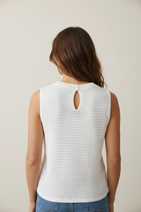 Maglia a giro tessuto lavorato uncinetto