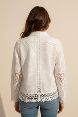 Camicia lavorata con bottoni manica lunga