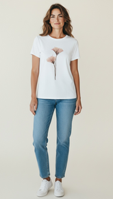 T-shirt con stampa fiori