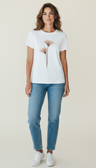 T-shirt con stampa fiori