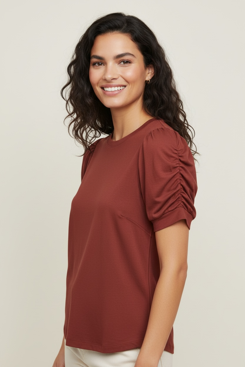 T-SHIRT CON MANICHE A PALLONCINO - image 3