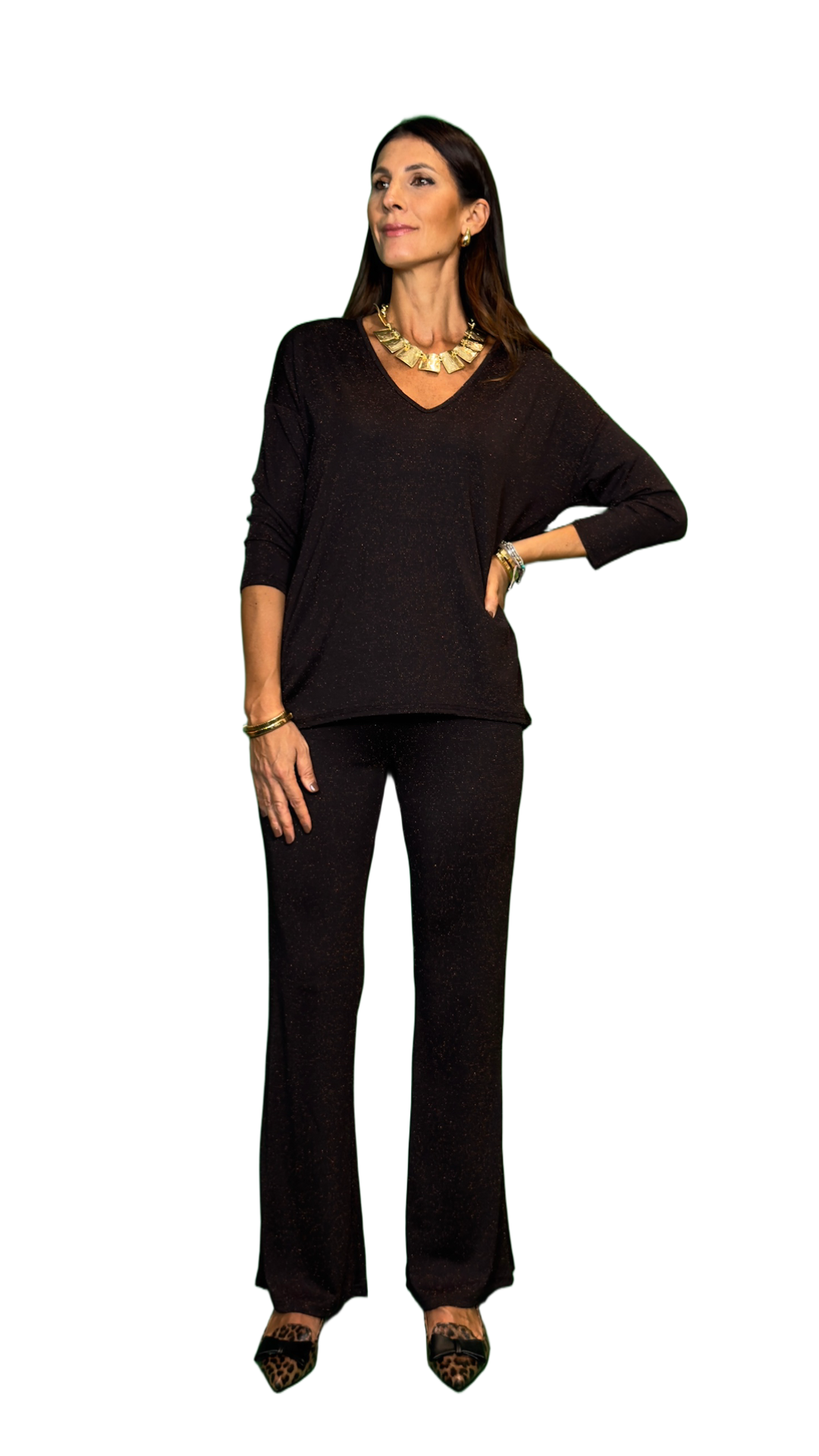 MAGLIA IN LUREX SCOLLO A V - image 4