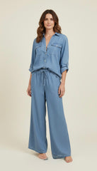 Camicia denim a tre quarti