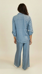Camicia denim a tre quarti