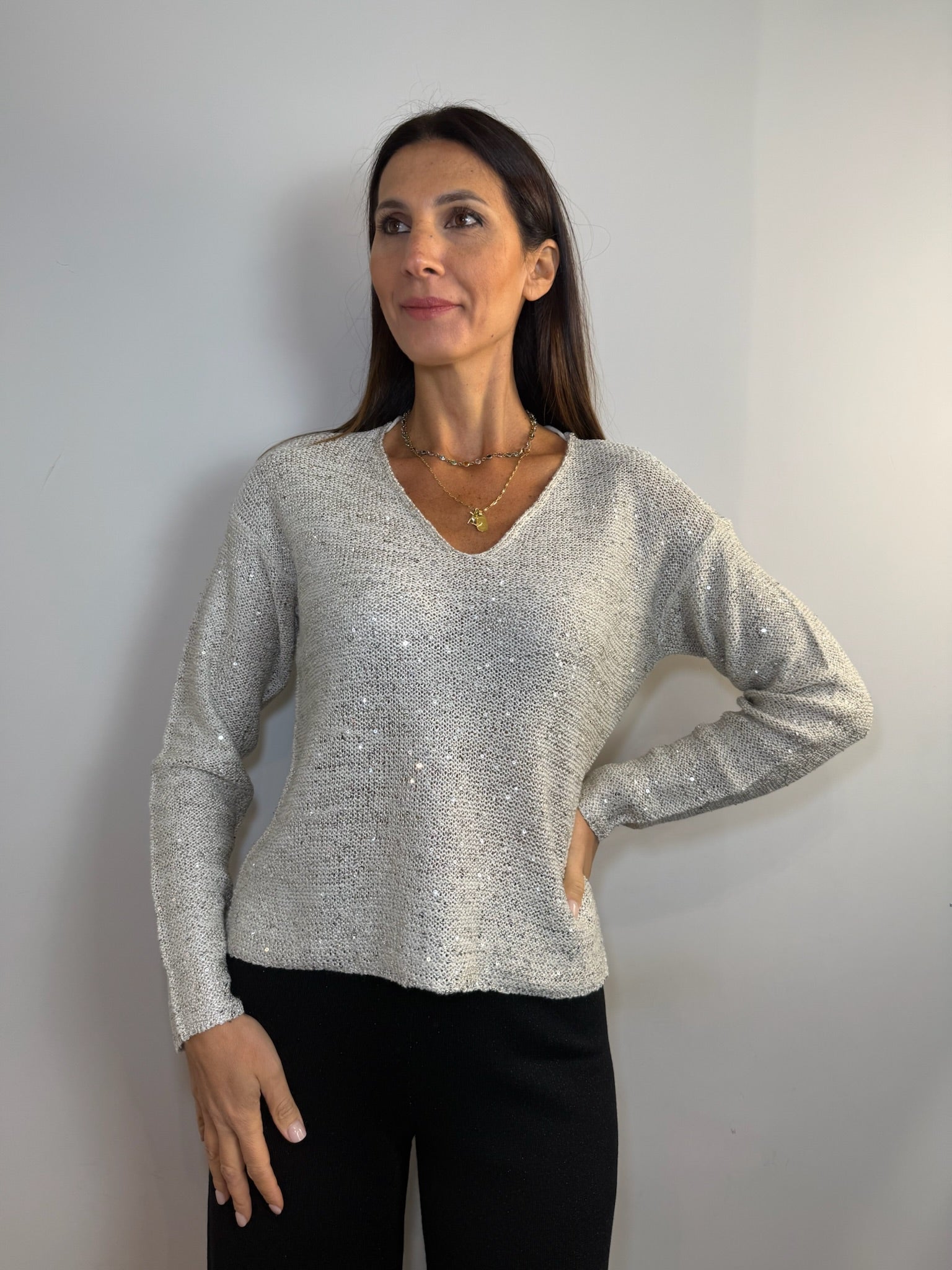 MAGLIONE CON BRILLANTINI