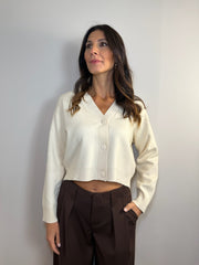 CARDIGAN CORTO MANICA LUNGA A 3 BOTTONI