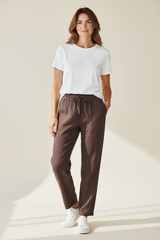 Pantalone in lino gamba larga