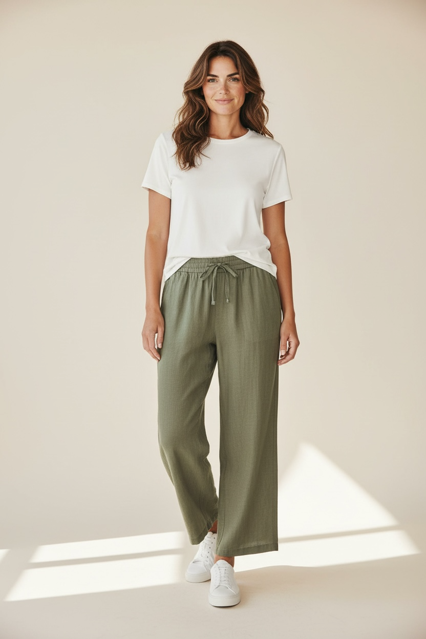 PANTALONE IN LINO GAMBA LARGA - image 5