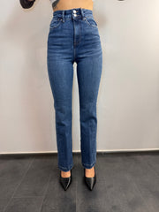 JEANS A ZAMPA CON DUE BOTTONI
