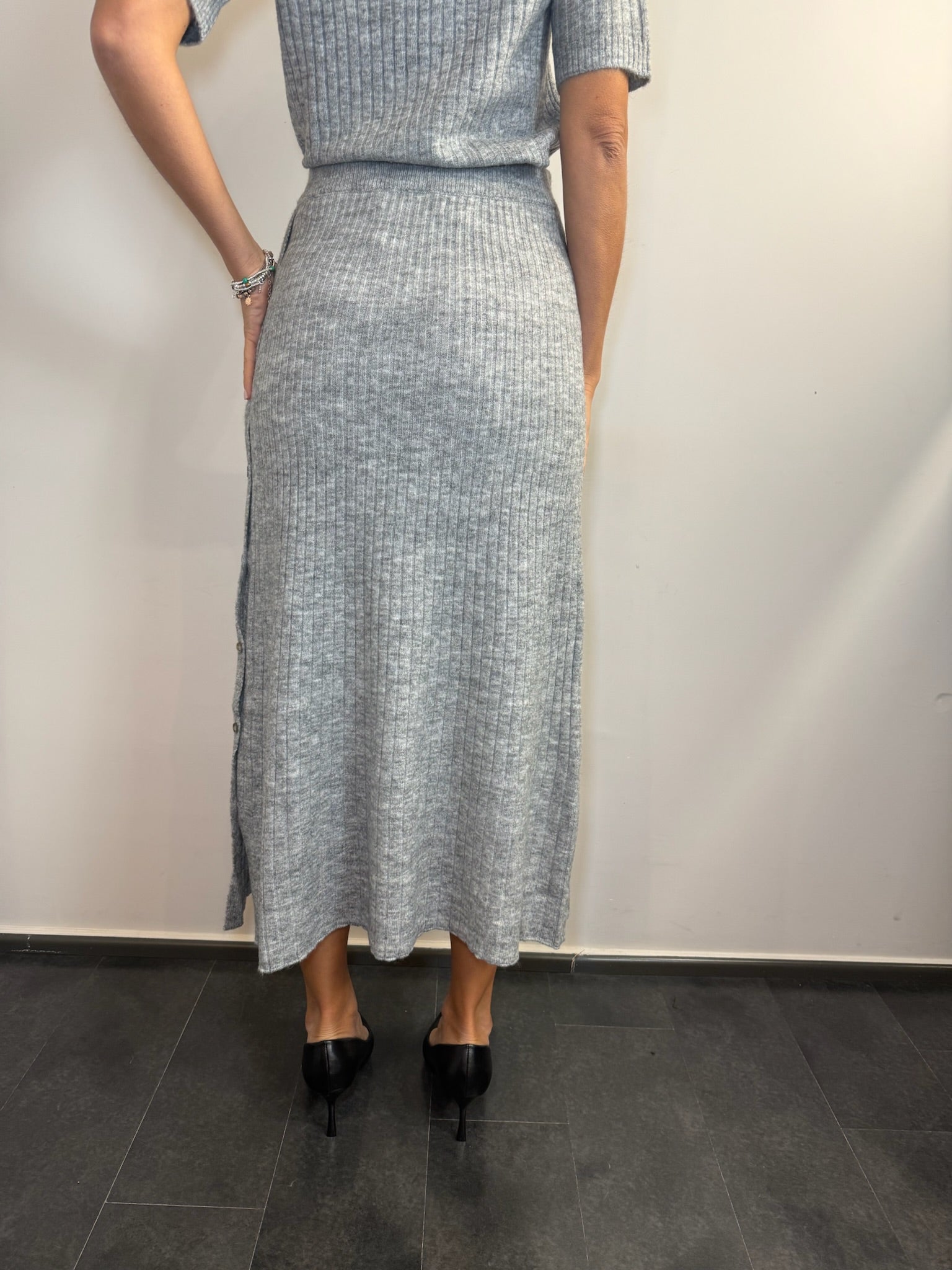 GONNA LUNGA MISTO LANA A COSTINE - image 2