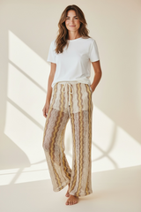 PANTALONE CON LAVORAZIONE A MAGLIA