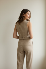 PANTALONE CON PENCES A VITA ALTA A PALAZZO - image 2
