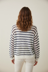 Maglia rigata traforata over